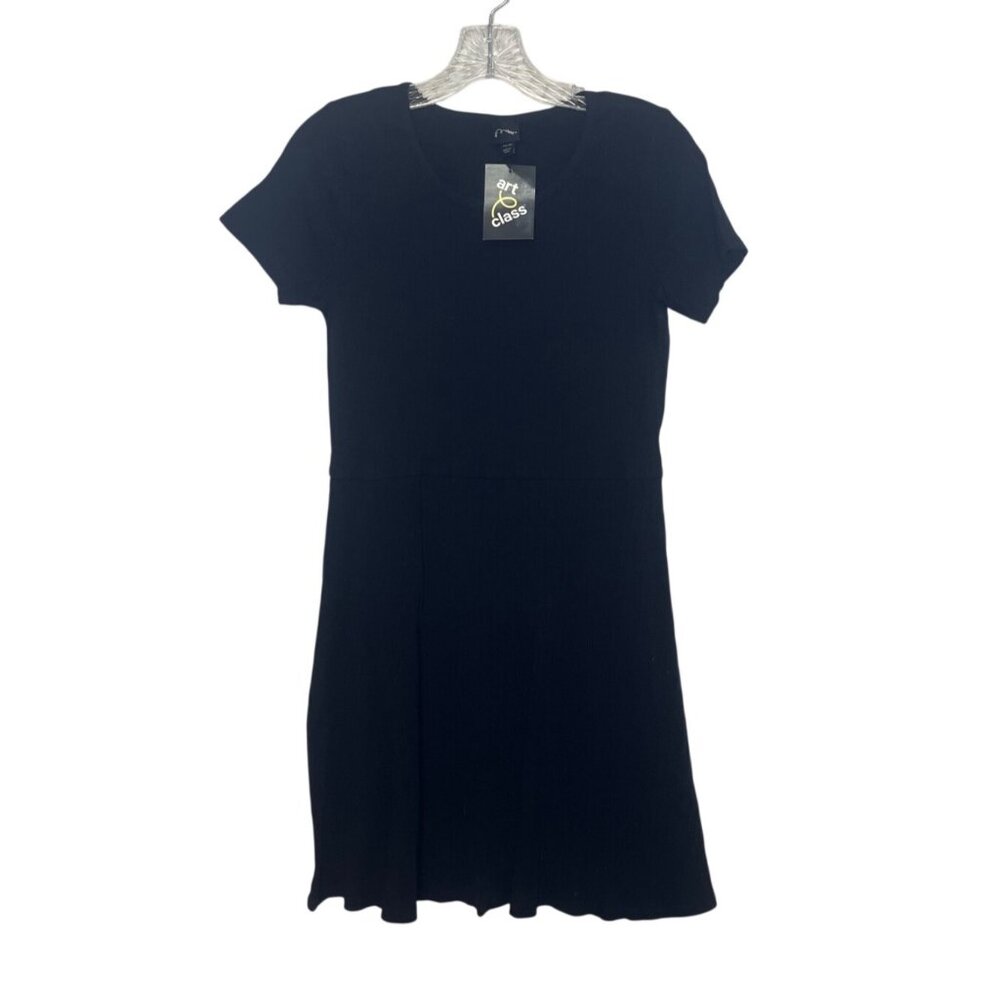 Art Class Short Sleeve Dress Girls XXL 18 Black New Ribbed Cotton Blend
